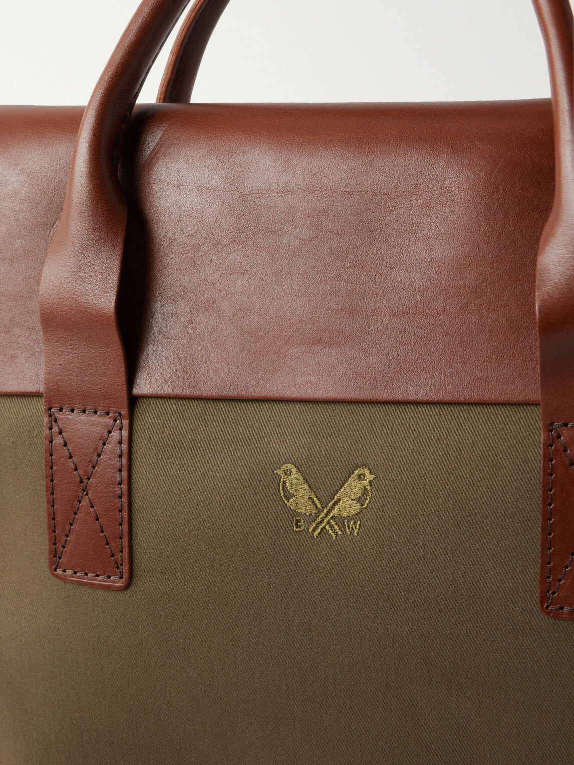Bennett Winch - Leather-Trimmed Cotton-Twill Briefcase - Green