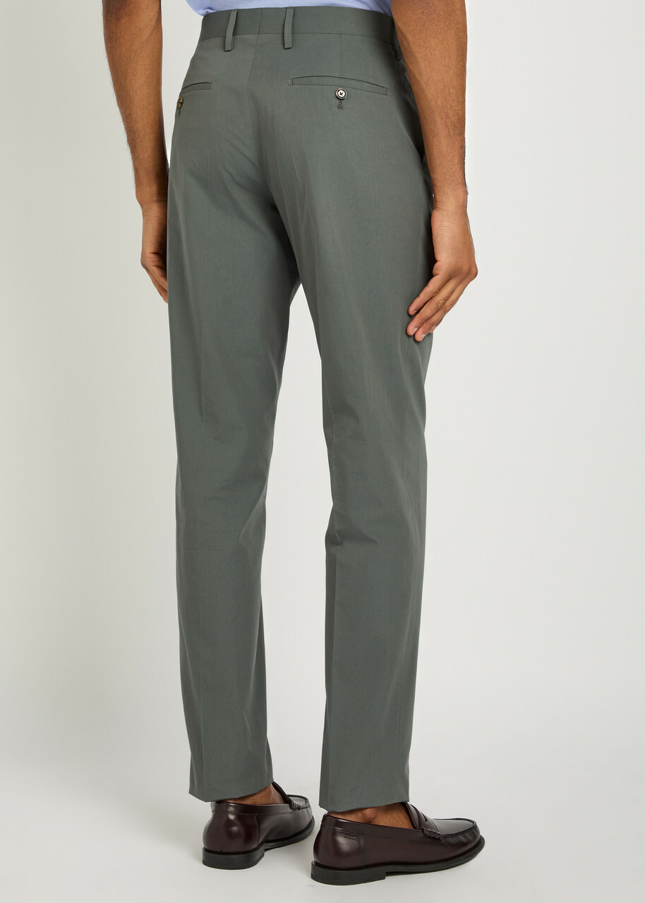 Lardini Cotton and Silk-blend Trousers Grey