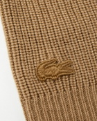 Lacoste Ribbed Wool Balaclava With Visor Brown Balaclavas