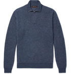 Loro Piana - Mélange Cashmere and Silk-Blend Half-Zip Sweater - Men - Blue