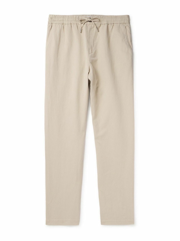 Photo: Mr P. - James Straight-Leg Cotton and Linen-Blend Twill Drawstring Trousers - Neutrals
