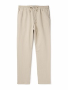 Mr P. - James Straight-Leg Cotton and Linen-Blend Twill Drawstring Trousers - Neutrals