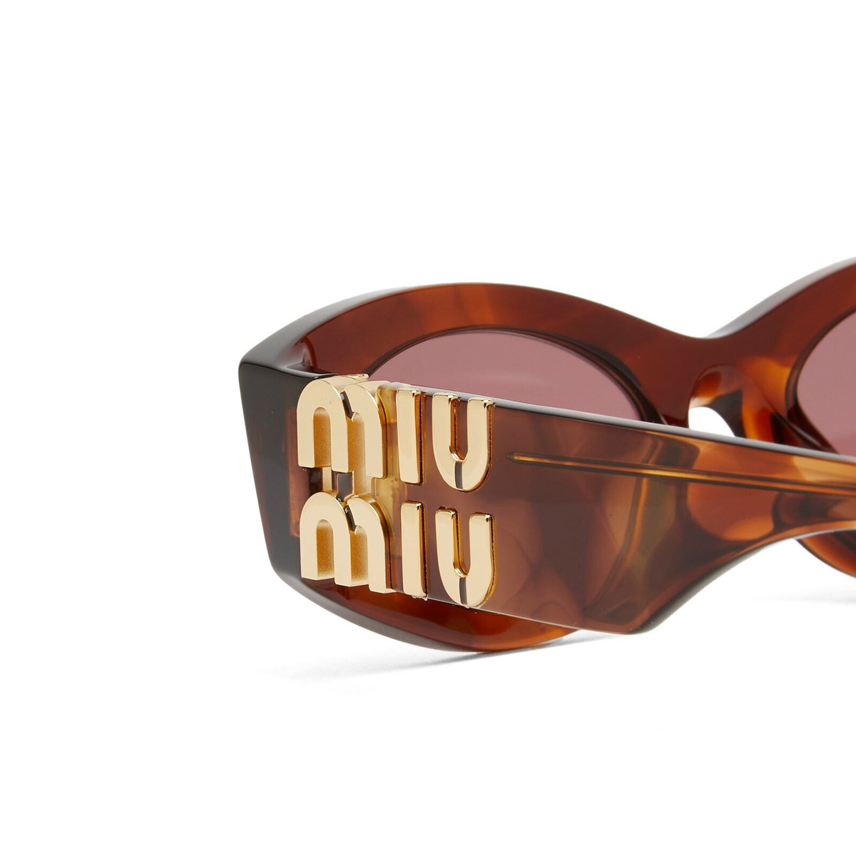 【Miu Miu】0MU 09WS キャットアイサングラス Striped Tobacco Miu Miu Sunglasses MU09WS 11Q08S Striped Tobacco Dark Violet