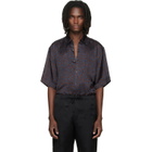 Dries Van Noten Brown & Blue Button-Down Shirt