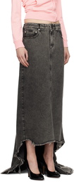 VAQUERA Black Prom Denim Maxi Skirt