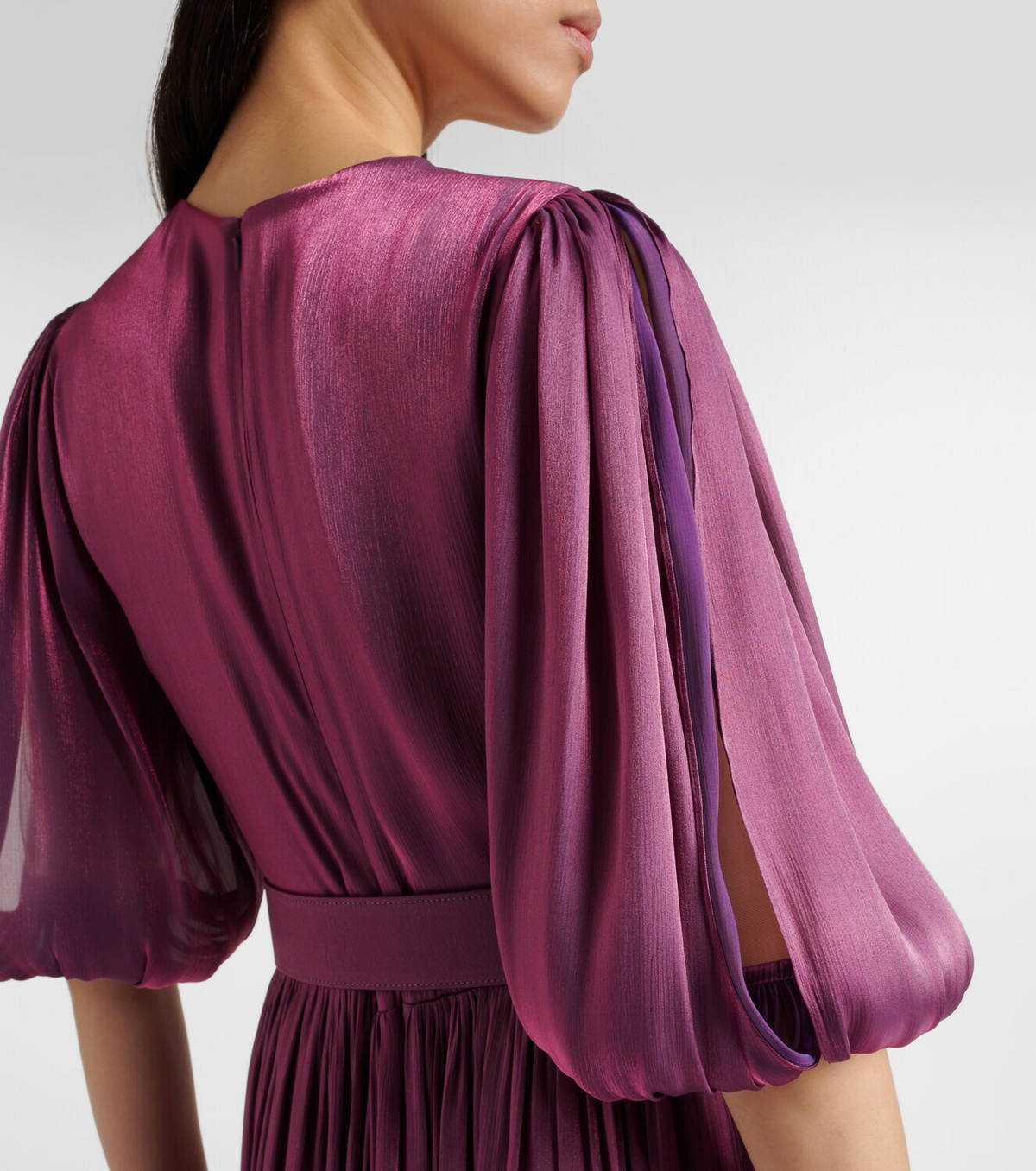 Costarellos Brennie belted georgette gown