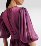 Costarellos Brennie belted georgette gown