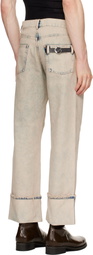 Coperni Beige & Blue Boyfriend Jeans