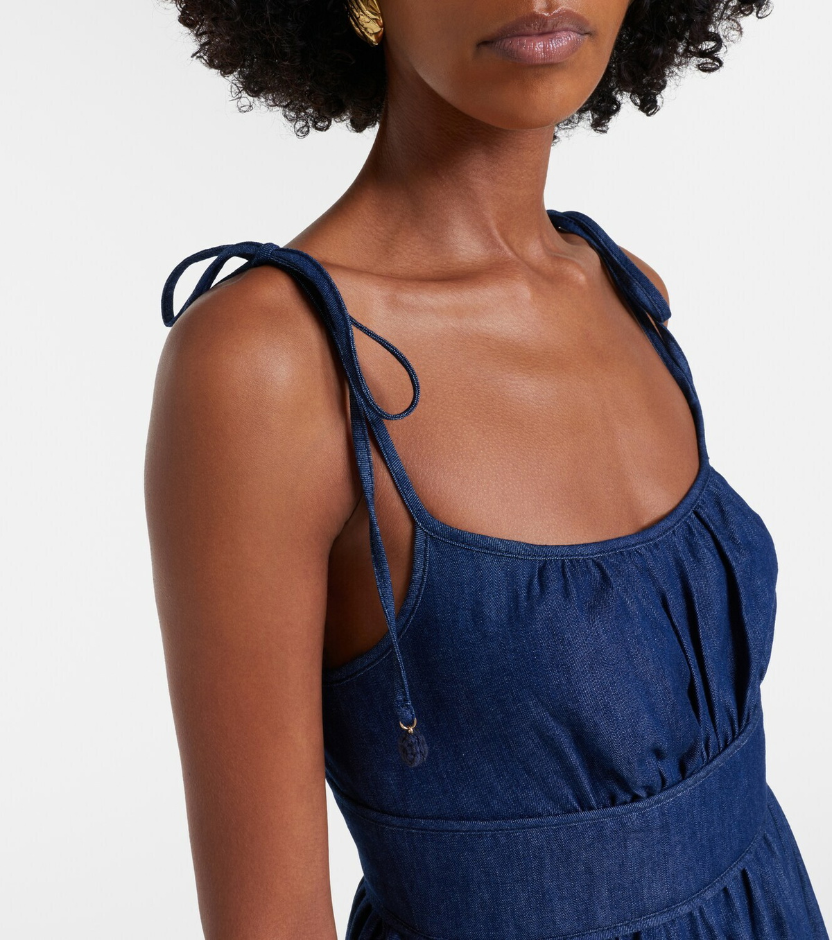 Zimmermann Mahon broderie anglaise denim midi dress
