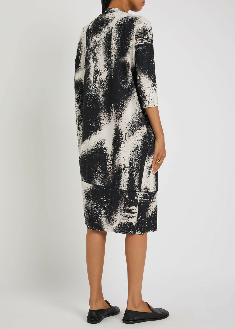 High Prelude Printed Stretch-polyamide Midi Dress Black