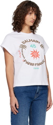 BALMAIN White 'Balmain Club 45' Boxy T-shirt