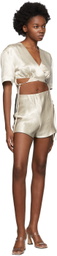 Yuzefi SSENSE Exclusive Beige Wrap Top T-Shirt