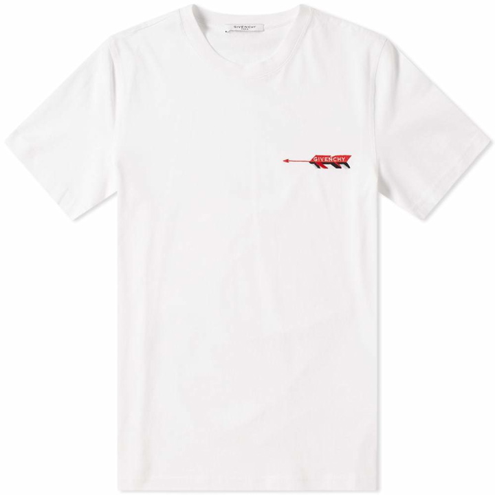 Photo: Givenchy Embroidered Arrow Logo Tee