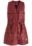 Chloe Leather Gilet Dark Red