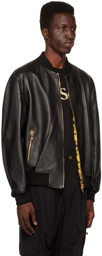 Versace Black Greca Leather Jacket