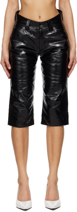 Photo: VAQUERA Black Knee Pad Leather Shorts