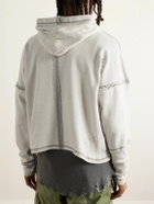 Greg Lauren - Frayed Cotton-Jersey Hoodie - Gray