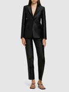 ALBERTA FERRETTI Tailored Satin Single Breast Jacket