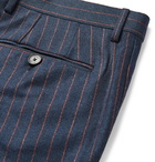 Etro - Striped Wool, Cashmere, Silk and Cotton-Blend Suit Trousers - Blue