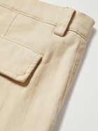 Brunello Cucinelli - Straight-Leg Herringbone Cotton-Blend Cargo Trousers - Neutrals