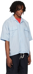 nanamica Blue Open Collar Shirt