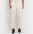 Brunello Cucinelli - Tapered Pleated Cotton-Corduroy Trousers - Neutrals