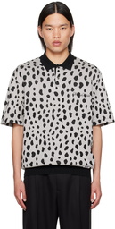 WACKO MARIA Black & Gray Leopard Polo