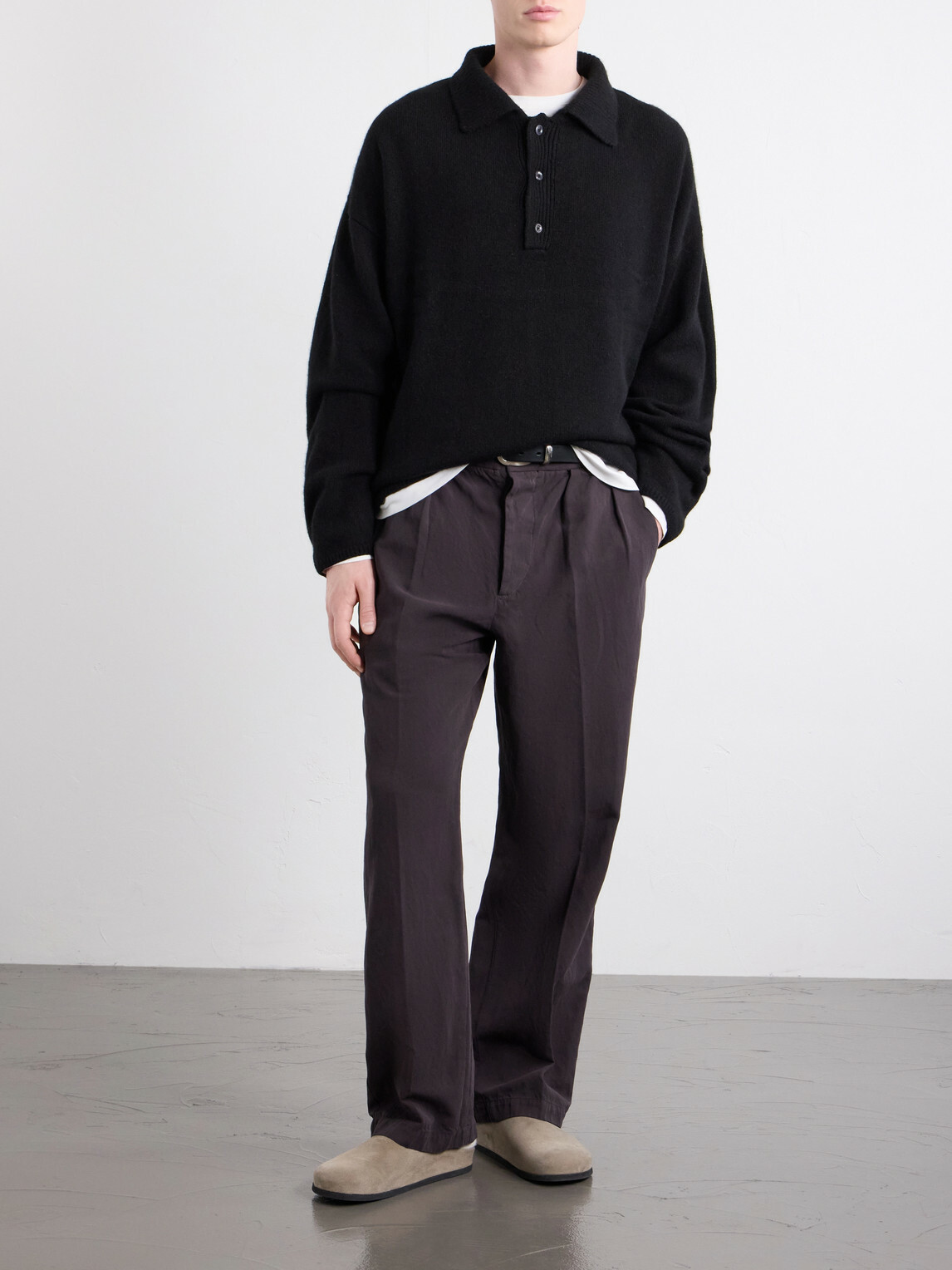 The Elder Statesman - Dume Rugby Cashmere Polo Sweater - Black