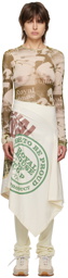 TheOpen Product Khaki Printed Midi Dress