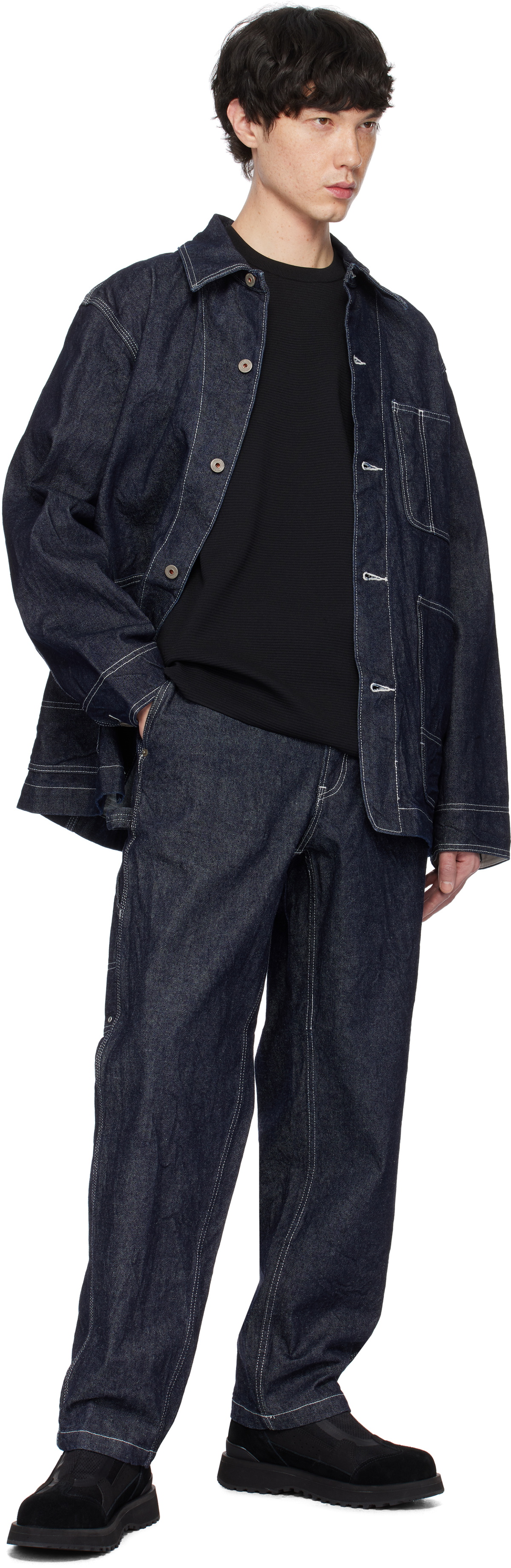 Snow Peak Navy Recycled Cotton Denim Chore Jacket Snow Peak