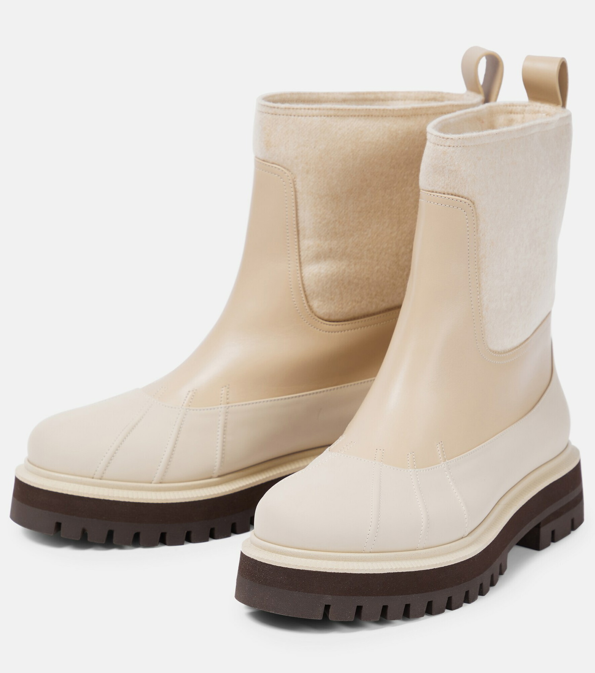 Loro Piana - Regent cashmere, leather and rubber ankle boots