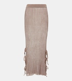 Acne Studios Ribbed-knit semi-sheer midi skirt