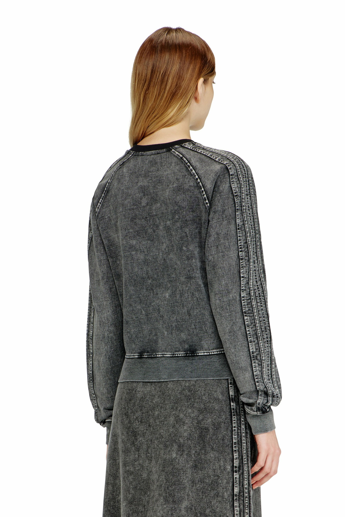 Diesel Sweatshirt with bands and Oval D embroidery - Sweaters - Woman -