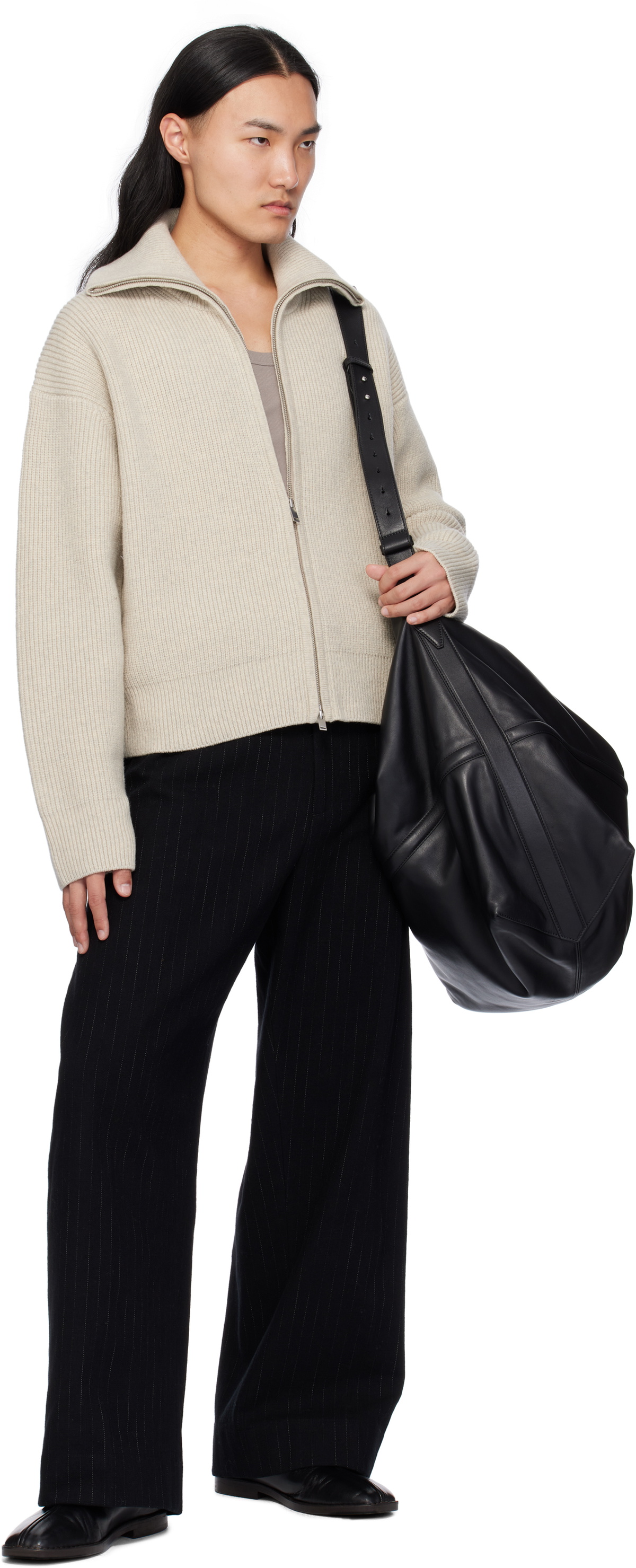 Studio Nicholson Beige Sandos Knit Jacket Studio Nicholson