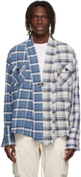 Greg Lauren Blue Cotton Cardigan