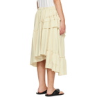 YMC Yellow Draped Midi Skirt