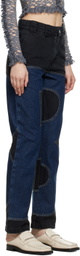 BARRAGÁN SSENSE Exclusive Blue & Black B-Bottom Panel Jeans