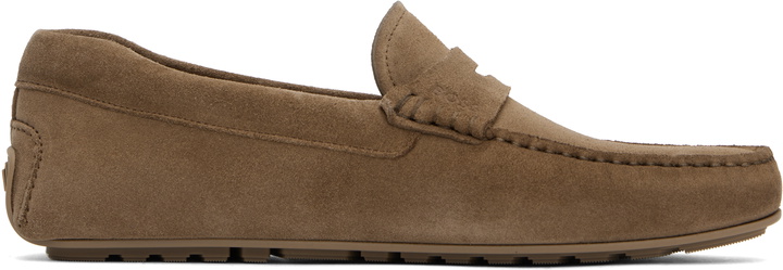 Photo: BOSS Taupe Portuguese-Crafted Suede Loafers