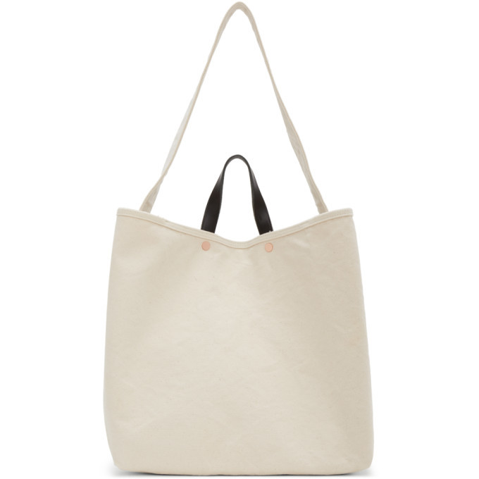 Photo: Comme des Garcons Homme Beige Canvas Thick Tote Bag