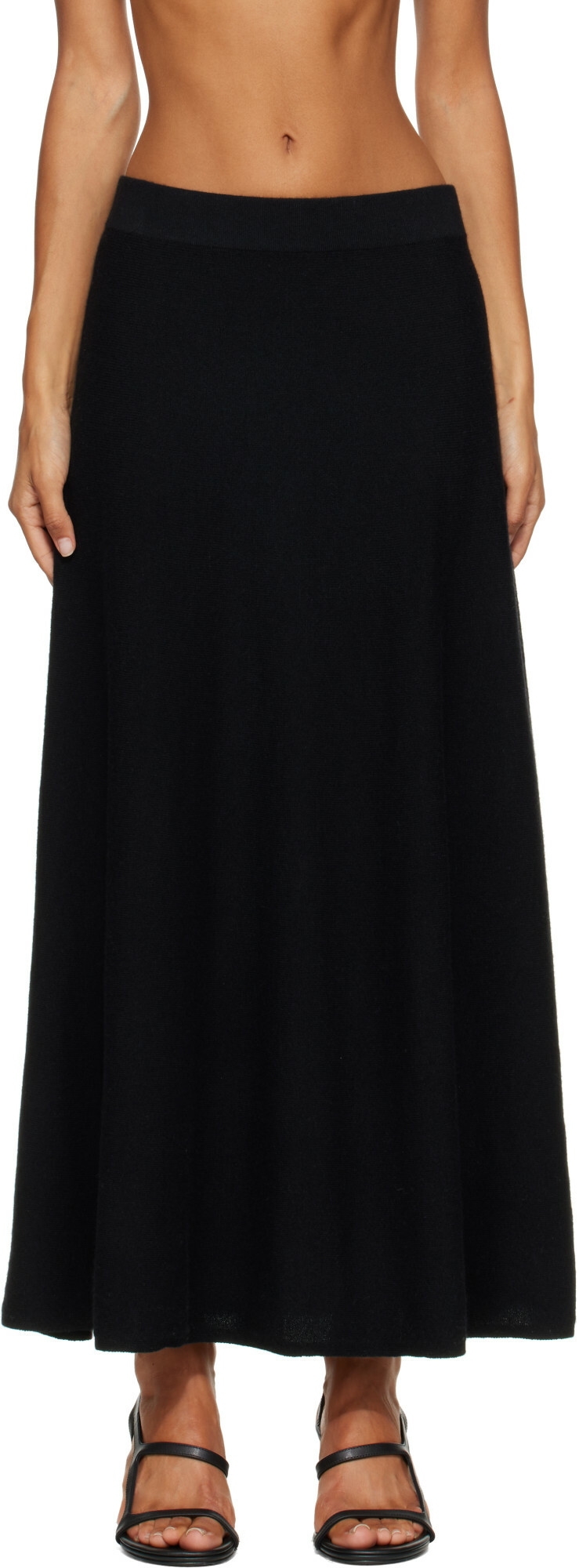 LISA YANG Black Torie Midi Skirt