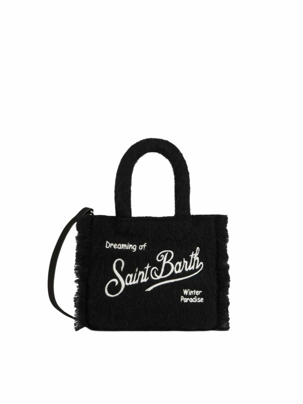 Photo: MC2 Saint Barth Wooly Mini Vanity Fringed Black Bag