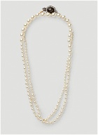 Interlocking G Pearl Necklace in White