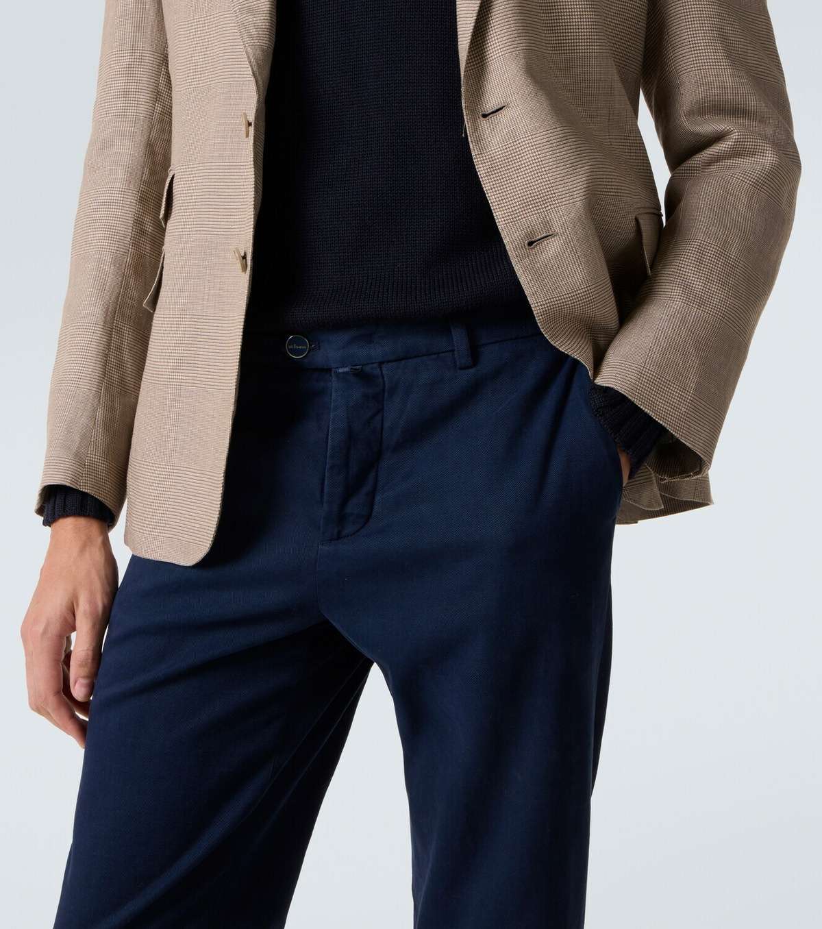 Kiton Cotton and cashmere chinos
