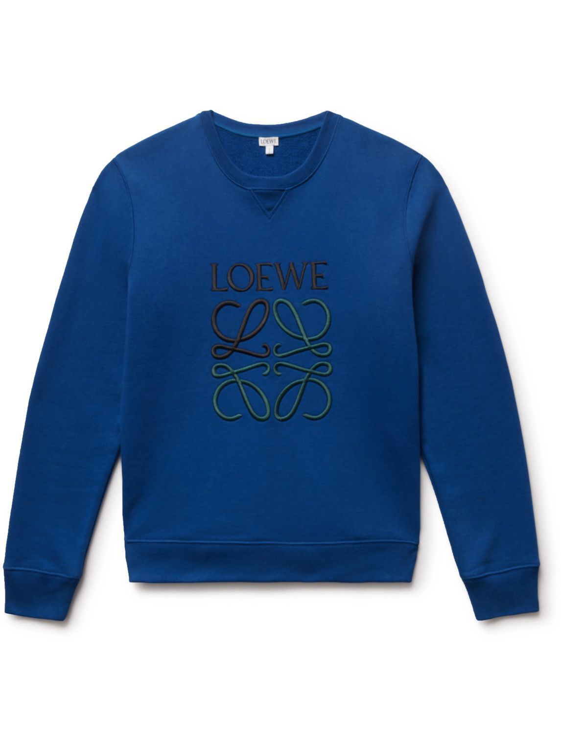 Loewe - Logo-Embroidered Cotton-Jersey Sweatshirt - Blue Loewe