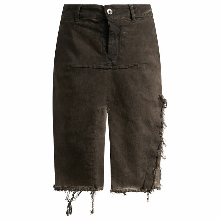 Photo: Rick Owens DRKSHDW Women's Denim Sliced Skirt in Dust Combo
