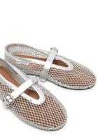 Alaïa Metallic Mesh Ballet Flats Silver