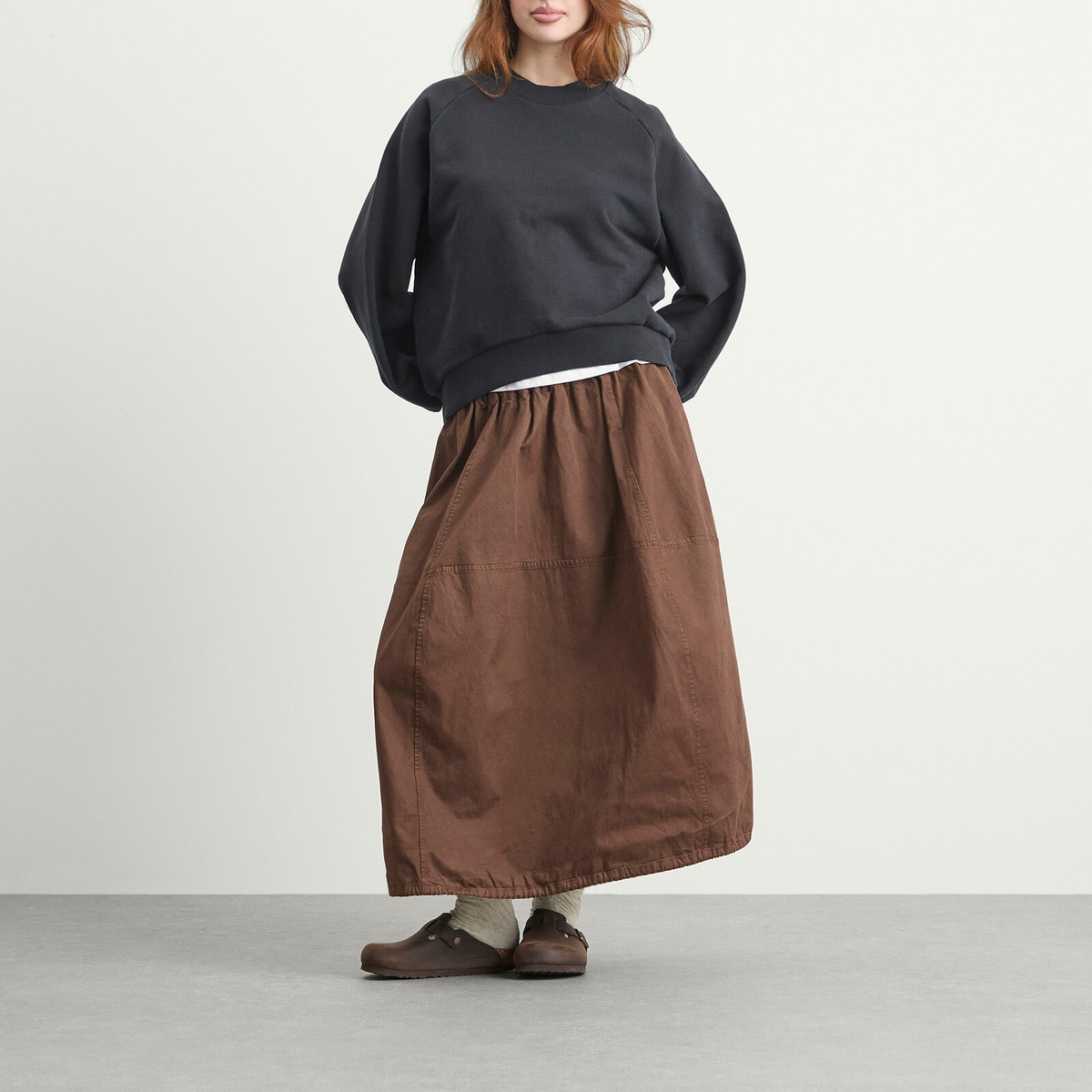 YMC Women's Parachute Midi Skirt in Brown