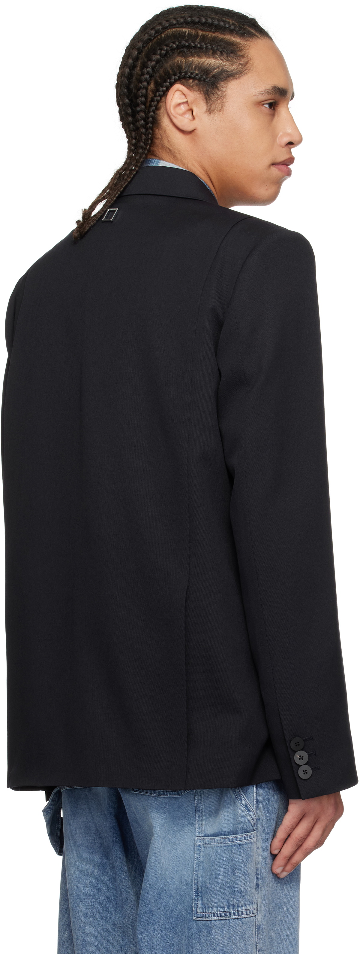 WOOYOUNGMI Navy Wool Single Blazer