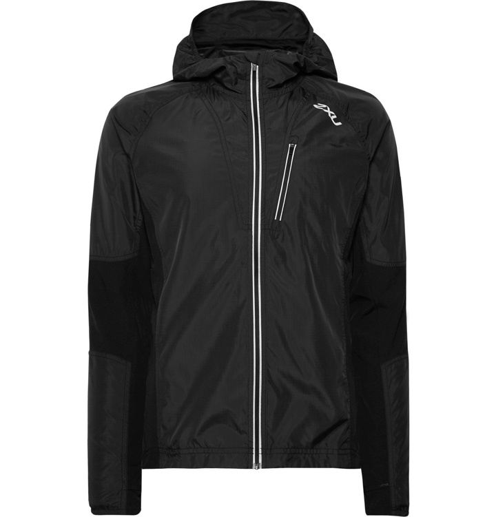 Photo: 2XU - XVENT Shell and Mesh Hooded Jacket - Black