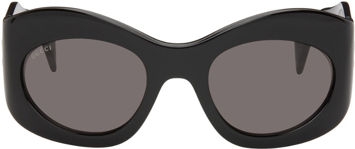 Photo: Gucci Black Wrapped Oval Sunglasses